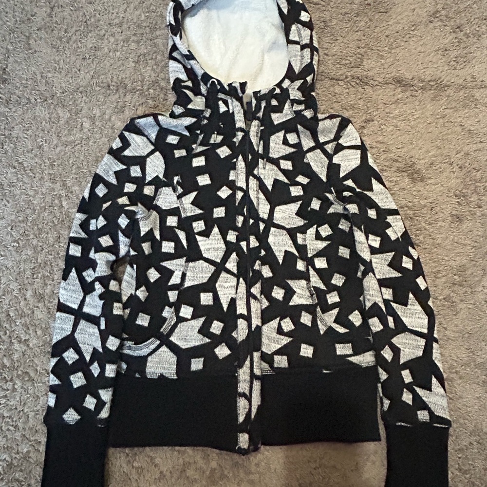 Zella Black and White Textured Hoodie